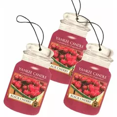 Набір автомобільних ароматів "чорна вишня" Yankee Candle car jar bonus pack 3 шт.