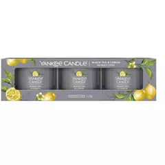 Наповнений вотив Yankee Candle filled votive чорний чай та лимон 3х37 г