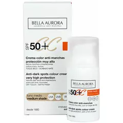 CC-крем Bella Aurora проти плям SPF50+ середній тон