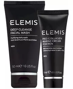 Чоловічий набір elemis: засіб для вмивання Elemis deep cleanse 50 мл + зволожувальний крем Elemis pro-collagen marine для чоловіків 15 мл