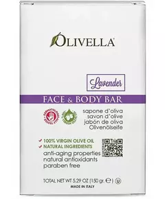Мило для обличчя і тіла з лавандою Olivella 150 г