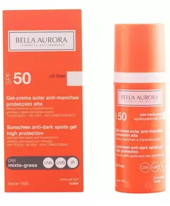 Гель-крем против пигментных пятен Bella Aurora spf 50+ для нормальной и сухой кожи 50 мл