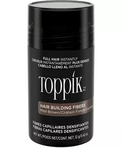 Фибра для укрепления волос Toppik hair building fibres средне-коричневая 12г