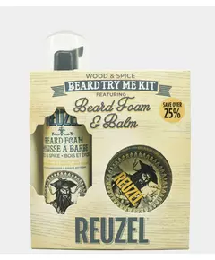 Набор Reuzel beard try me: пена для бороды wood & spice 70 мл + бальзам для бороды 35 г