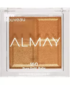 Палетка тіней для повік Almay Shadow Quad 150 Pure Gold, 4 відтінки, 3,5 г