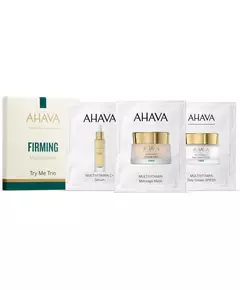 Набор пробников средств для ухода за лицом Ahava MultiVitamin C+ Firming Serum, Multivitamin Firming Massage Cream Mask, MultiVitamin Firming Day Cream SPF 30, 3 мл