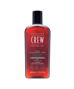 Зволожувальний шампунь, кондиціонер і гель для душу 3-в-1 American Crew Tea Tree Chamomile & Pine, 450 мл