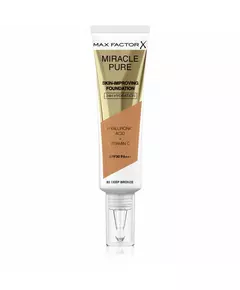 Кремова тональна основа для макіяжу Max Factor Miracle Pure Nº 82 Deep bronze, SPF 30, 30 мл