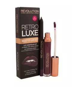 Набор жидкой матовой губной помады и карандаша для губ Makeup Revolution Retro Luxe Royal, 5,5 мл