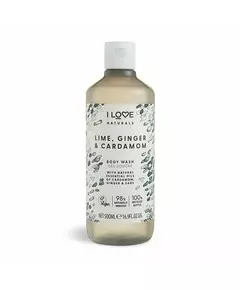 Увлажняющий гель для душа I Love Naturals Collection Vegan Lime Ginger & Cardamom Для всех типов кожи, 500 мл