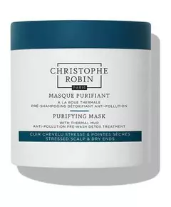Очищувальна термогрязьова крем-маска для догляду за волоссям Christophe Robin Purifying Thermal Mud Для детоксикації, 250 мл