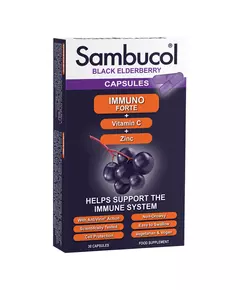 Капсули для підтримки імунної системи Sambucol Immuno Forte+ Vitamin C + Zinc