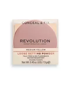Розсипчаста фіксувальна пудра для макіяжу Makeup Revolution Conceal & Fix Medium Yellow, 13 г