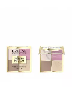Палетка для контурингу Eveline Cosmetics Wonder Match 4 відтінки, 01, 10,8 г