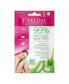 Набір гелю для тіла після гоління Eveline Cosmetics 99% Natural Aloe Vera для обличчя та тіла, 2 × 10 мл