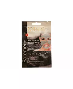 Набір глиняних масок для обличчя Eveline Cosmetics Facemed+ Active Detox Carbon Detoxifying, 2 × 10 мл