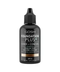 Рідкий тональний крем GOSH Foundation Plus+ Cover & Conceal 010 Tan, SPF15, 30 мл