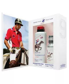 Набор туалетной воды и антиперспиранта-дезодоранта в спрее Beverly Hills Polo Club 1982 - Sport 8 для мужчин, 9 для женщин, 50 мл