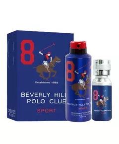 Набор мужской туалетной воды и мужского дезодоранта-антиперспиранта Beverly Hills Polo Club 1982 - Sport 8, 100 мл