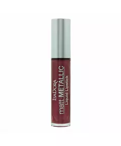 Матова металева рідка губна помада IsaDora Matt Metallic 83 Burgundy Bite, 7 мл