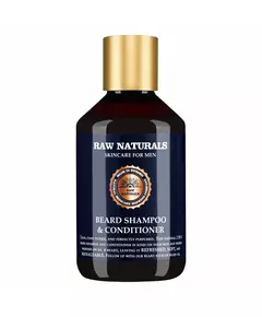 Шампунь и кондиционер для бороды Raw Naturals 100% vegan, Softness, 250 мл