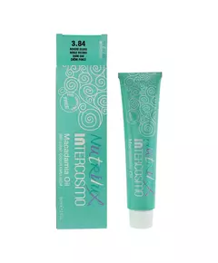 Стійка фарба для волосся Intercosmo Nutrilux Macadamia Oil 3.84 Dark Oak, 60 мл
