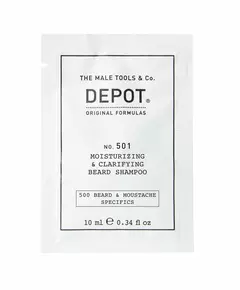 Шампунь для бороди та вусів Depot 500 Beard & Mustache Specifics No. 501 Pro-Vitamin B5 Зволожувальний та очищувальний, 10 мл