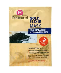 Набір кремових масок для обличчя Dermacol Gold Elixir Caviar Extract Anti-Ageing, 2 × 8 г