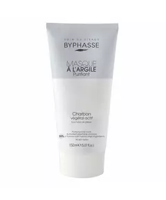 Очищувальна глиняна маска для обличчя Byphasse Charcoal, 150 мл