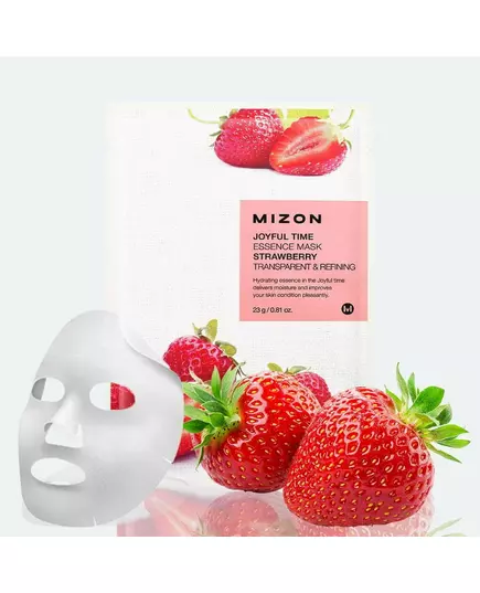 Тканевая маска для лица с экстрактом клубники Mizon joyful time essence 23 g, изображение 2