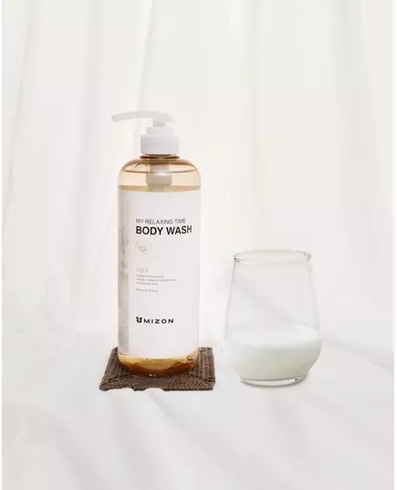 Гель для душа Mizon my relaxing time body wash cozy milk 800ml, изображение 2