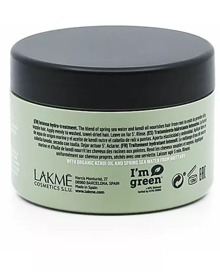 Інтенсивна зволожуюча маска для волосся всіх типів Lakme teknia organic balance behandling 250 мл, зображення 2