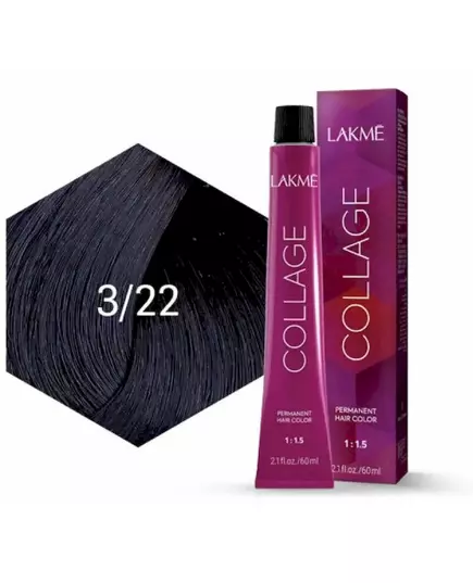 Перманентная крем-краска для волос Lakme collage 3/22 60 мл, изображение 4
