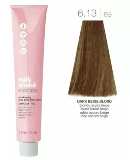 Краска для волос Milk_Shake smoothies semi permanent color 6.13 ash golden dark blond 100ml, изображение 3