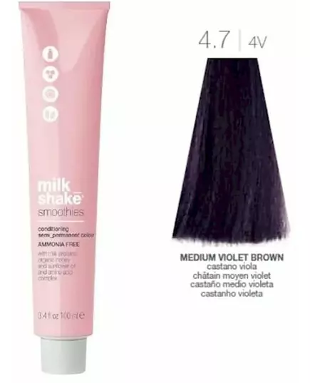 Краска для волос Milk_Shake smoothies semi permanent color 4.7 medium violet brown 100ml, изображение 3