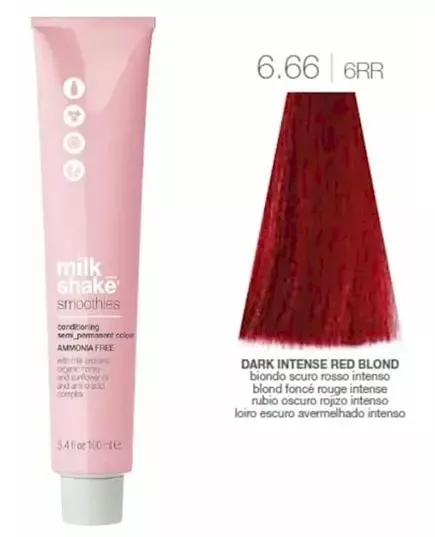 Краска для волос Milk_Shake smoothies semi permanent color 6.66 dark intense red blond 100ml, изображение 3