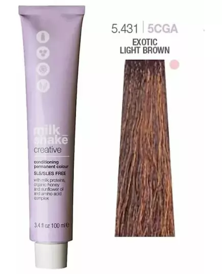 Фарба для волосся Milk_Shake creative permanent color 5.431 exotic light brown 100ml, зображення 3