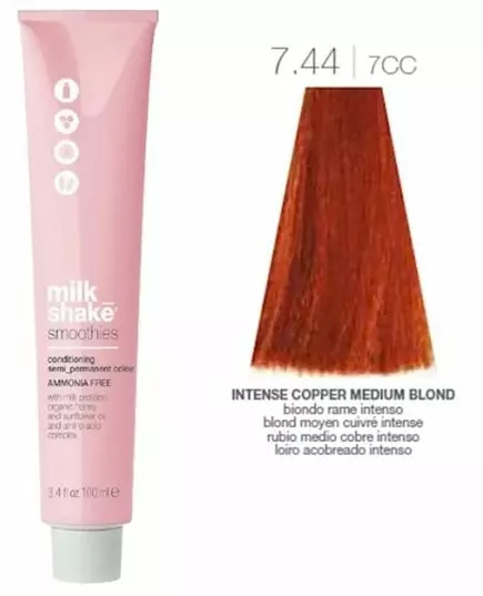 Краска для волос Milk_Shake smoothies semi permanent color 7.44 intense copper medium blond 100ml, изображение 3