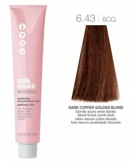 Краска для волос Milk_Shake smoothies semi permanent color 6.43 dark copper golden blonde 100ml, изображение 3