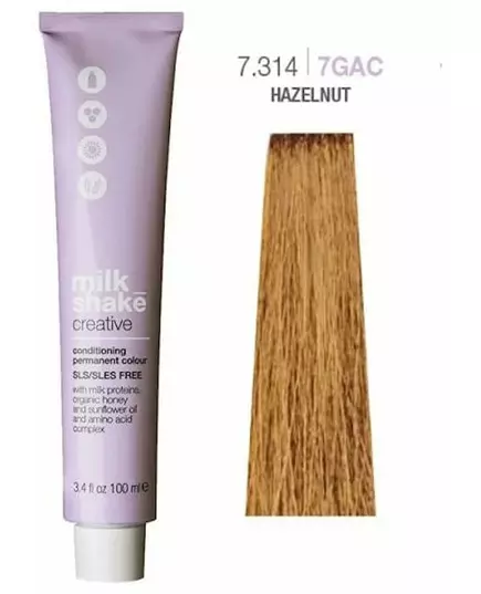 Фарба для волосся Milk_Shake creative permanent color 7.314 hazelnut 100ml, зображення 3