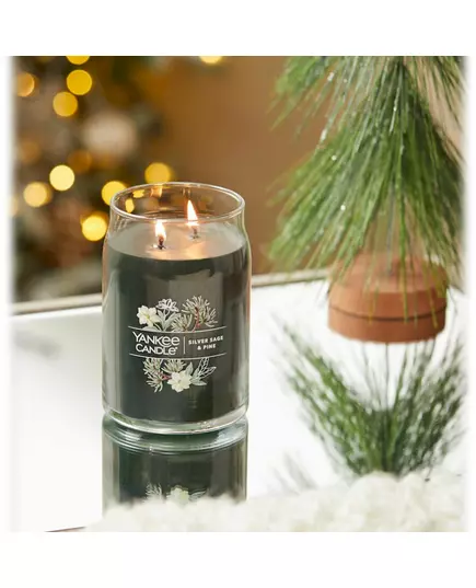 Срібна свічка з шавлією та сосною Yankee Candle silver sage & pine large jar 567g, зображення 3