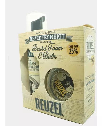 Набор Reuzel beard try me: пена для бороды wood & spice 70 мл + бальзам для бороды 35 г, изображение 2