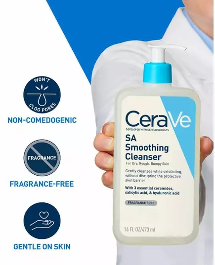 Очищающий гель SA Smoothing Cleansing Gel CeraVe 473 мл  , изображение 4