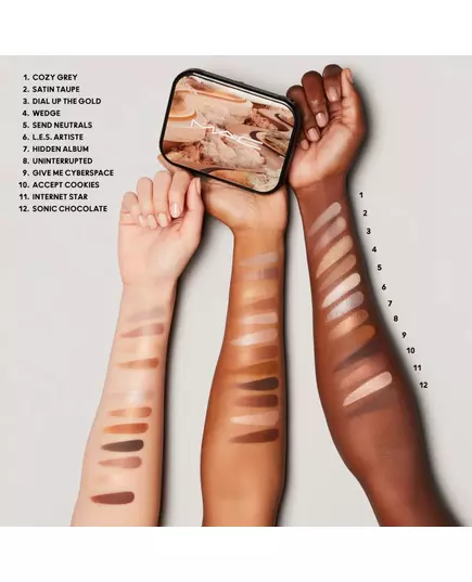 Палетка тіней Connect In Colour X12 Unfiltered Nudes MAC 12.2 г  , зображення 4