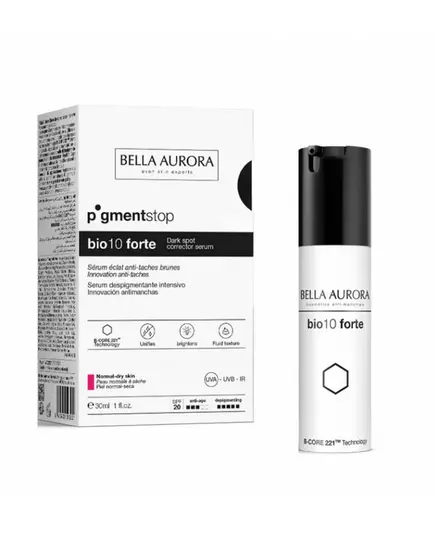 Сыворотка против пигментации Bella Aurora BIO10 Forte Anti‑Dark Spots для чувствительной кожи, SPF20+, 30 мл