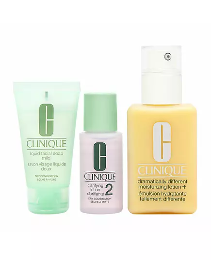 Набір засобів для догляду за шкірою обличчя Clinique Great Skin Start Here 3 Step Set Dramatically Different Lotion+, Fragrance Free, Cleansing Liquid Soap, Clarifying 2, 125 мл