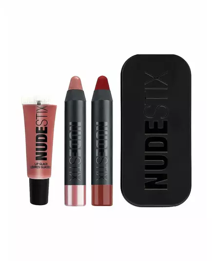 Набор кремовых губных помад Nudestix Red Hot Lips Mini Kit Royal Cream 04 Nude, Posh, 2 мл
