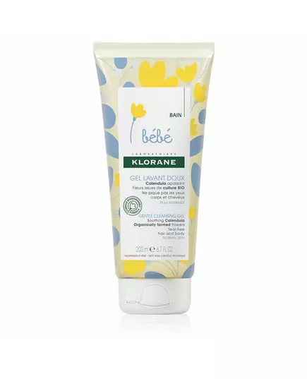 Мягкий очищающий гель для волос и тела Klorane Baby Calendula Extract, 200 мл
