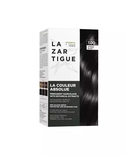 Стойкая краска для волос Lazartigue La Couleur Absolue 1.00 Intense Black, 143 мл