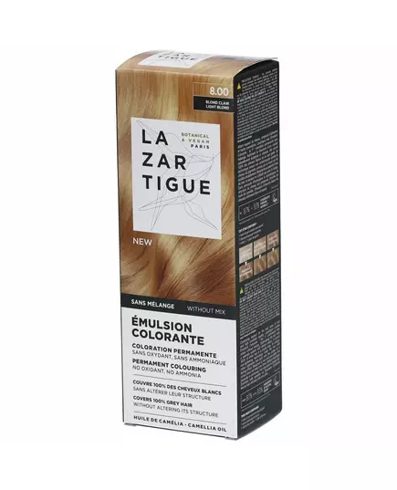 Стойкая краска для волос Lazartigue La Couleur Absolue 8.00 Light Blond, 60 мл